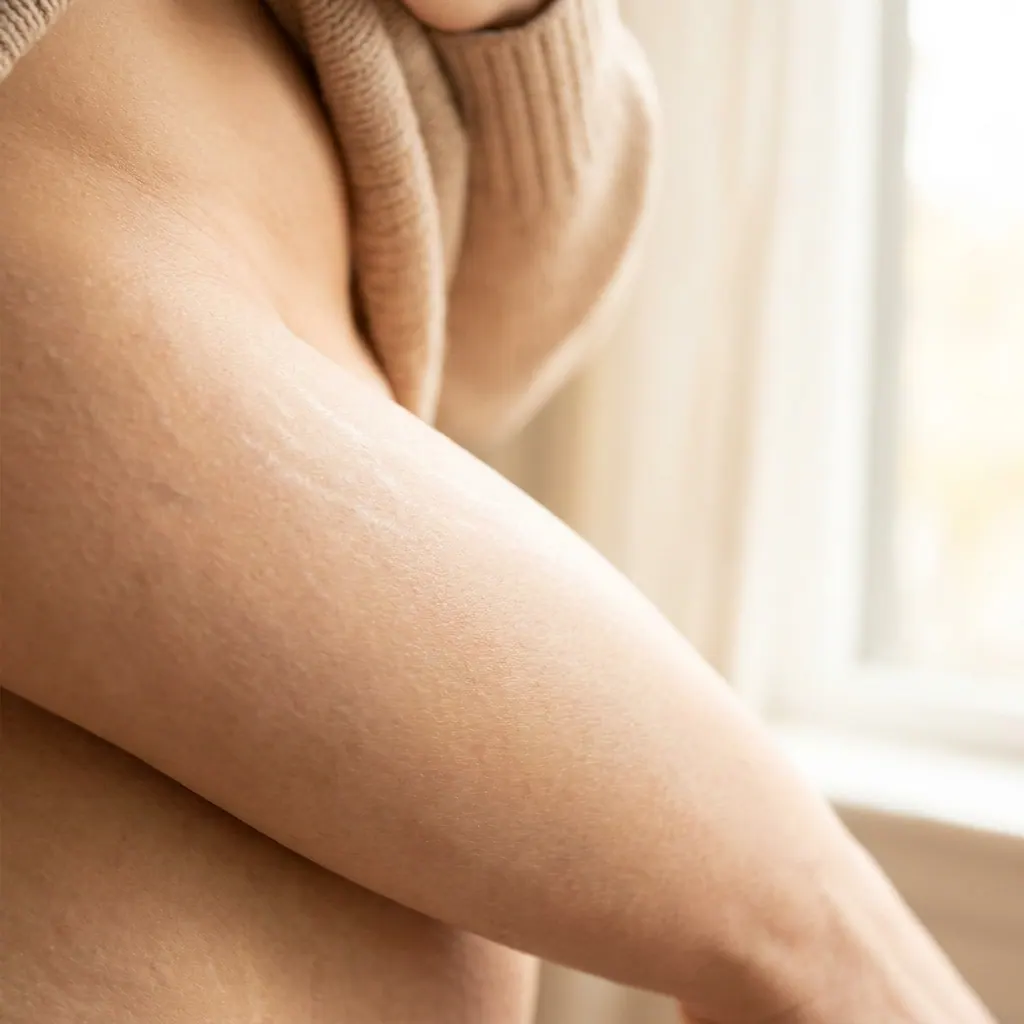 Stretch mark blending result